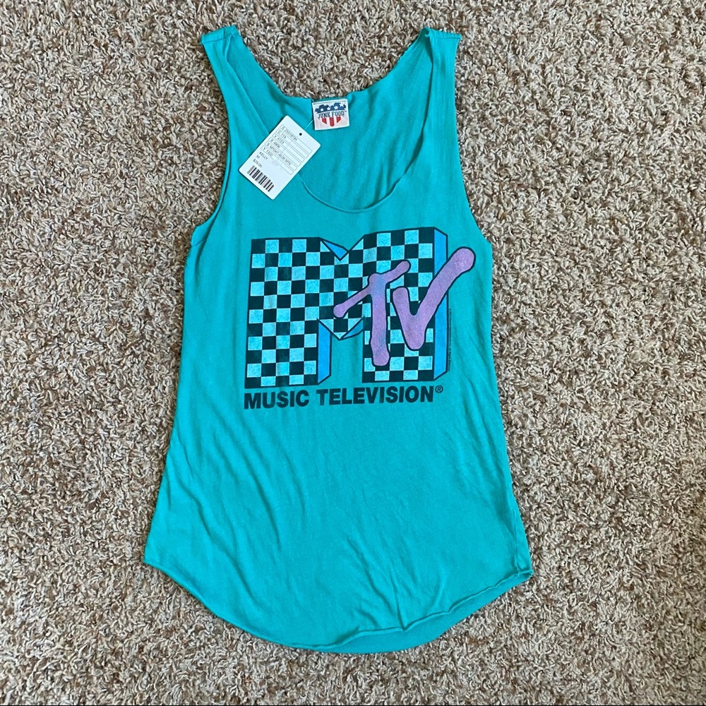 Junk Food Urban Outfitters MTV Teal Tank Top